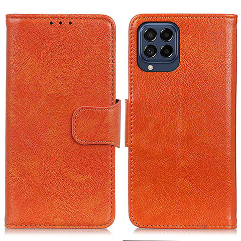 Handytasche Stand Schutzhülle Flip Leder Hülle N05P für Samsung Galaxy M53 5G Orange