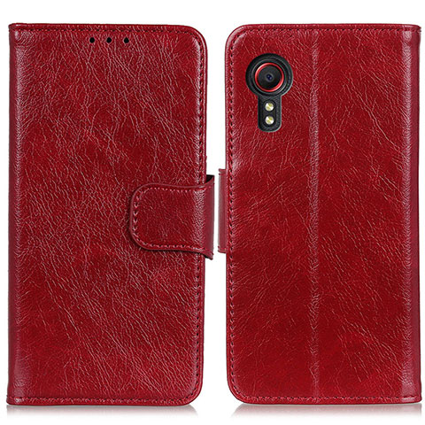 Handytasche Stand Schutzhülle Flip Leder Hülle N05P für Samsung Galaxy XCover 5 SM-G525F Rot