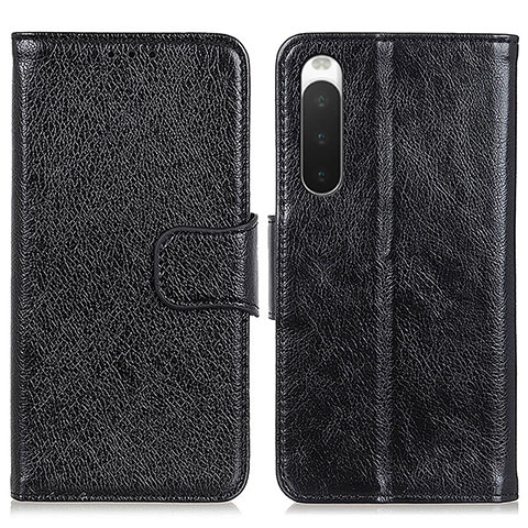 Handytasche Stand Schutzhülle Flip Leder Hülle N05P für Sony Xperia 10 IV Schwarz