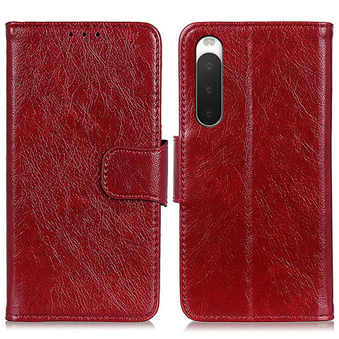 Handytasche Stand Schutzhülle Flip Leder Hülle N05P für Sony Xperia 10 IV SOG07 Rot