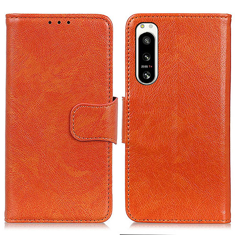 Handytasche Stand Schutzhülle Flip Leder Hülle N05P für Sony Xperia 5 IV Orange