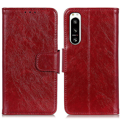 Handytasche Stand Schutzhülle Flip Leder Hülle N05P für Sony Xperia 5 IV Rot