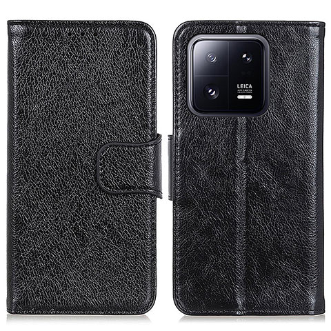 Handytasche Stand Schutzhülle Flip Leder Hülle N05P für Xiaomi Mi 13 5G Schwarz