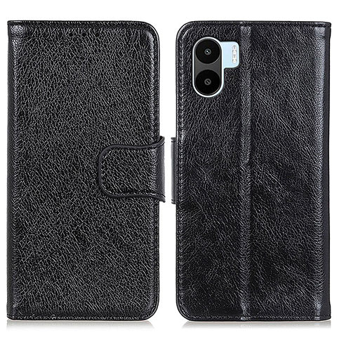 Handytasche Stand Schutzhülle Flip Leder Hülle N05P für Xiaomi Poco C51 Schwarz