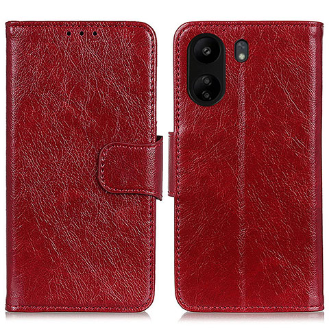 Handytasche Stand Schutzhülle Flip Leder Hülle N05P für Xiaomi Poco C65 Rot