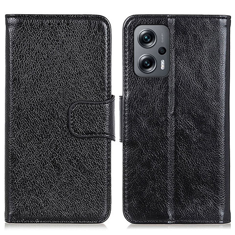 Handytasche Stand Schutzhülle Flip Leder Hülle N05P für Xiaomi Poco F5 5G Schwarz