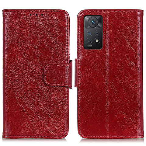 Handytasche Stand Schutzhülle Flip Leder Hülle N05P für Xiaomi Redmi Note 11 Pro 4G Rot