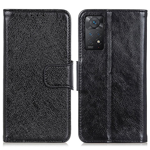 Handytasche Stand Schutzhülle Flip Leder Hülle N05P für Xiaomi Redmi Note 11 Pro 4G Schwarz