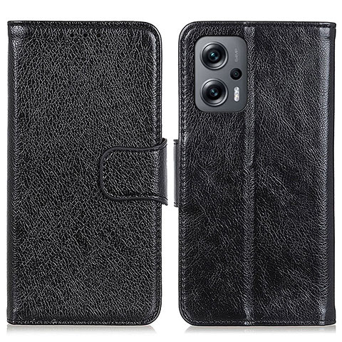 Handytasche Stand Schutzhülle Flip Leder Hülle N05P für Xiaomi Redmi Note 11T Pro+ Plus 5G Schwarz