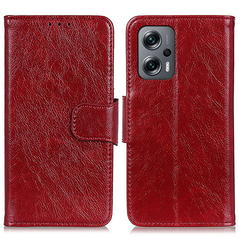 Handytasche Stand Schutzhülle Flip Leder Hülle N05P für Xiaomi Redmi Note 12T Pro 5G Rot