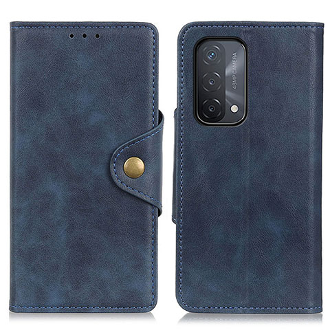 Handytasche Stand Schutzhülle Flip Leder Hülle N06P für Oppo A54 5G Blau