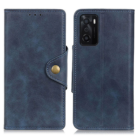 Handytasche Stand Schutzhülle Flip Leder Hülle N06P für Oppo A55S 5G Blau