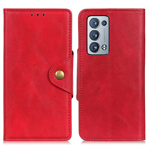 Handytasche Stand Schutzhülle Flip Leder Hülle N06P für Oppo Reno6 Pro+ Plus 5G Rot