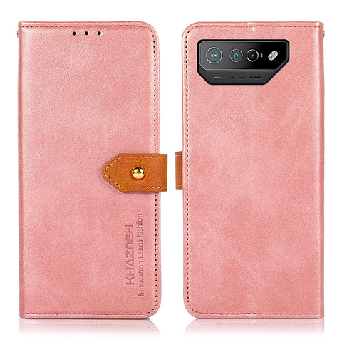 Handytasche Stand Schutzhülle Flip Leder Hülle N07P für Asus ROG Phone 7 Rosa