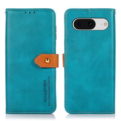 Handytasche Stand Schutzhülle Flip Leder Hülle N07P für Google Pixel 8 5G Cyan