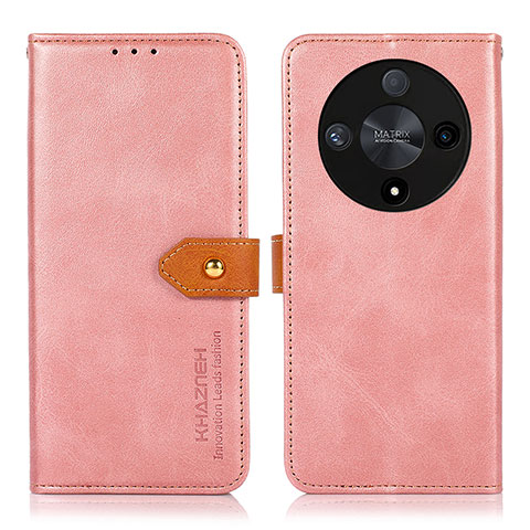 Handytasche Stand Schutzhülle Flip Leder Hülle N07P für Huawei Honor X9b 5G Rosa