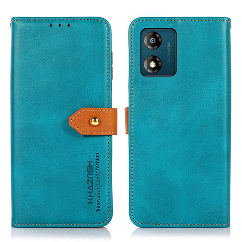 Handytasche Stand Schutzhülle Flip Leder Hülle N07P für Motorola Moto E13 Cyan