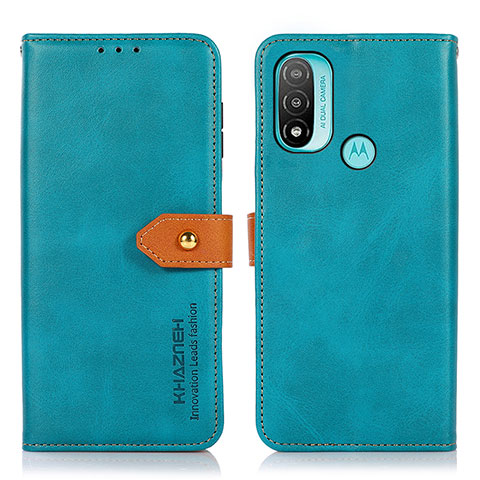 Handytasche Stand Schutzhülle Flip Leder Hülle N07P für Motorola Moto E20 Cyan