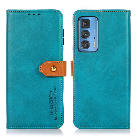 Handytasche Stand Schutzhülle Flip Leder Hülle N07P für Motorola Moto Edge 20 Pro 5G Cyan