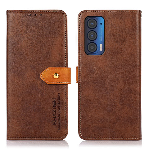 Handytasche Stand Schutzhülle Flip Leder Hülle N07P für Motorola Moto Edge (2021) 5G Braun