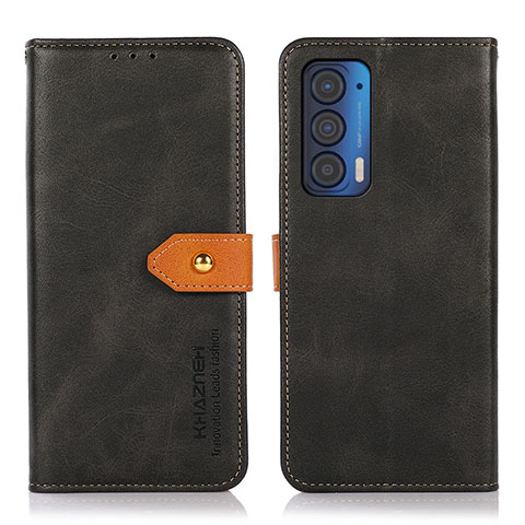 Handytasche Stand Schutzhülle Flip Leder Hülle N07P für Motorola Moto Edge (2021) 5G Schwarz