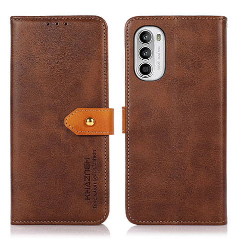 Handytasche Stand Schutzhülle Flip Leder Hülle N07P für Motorola Moto Edge (2022) 5G Braun