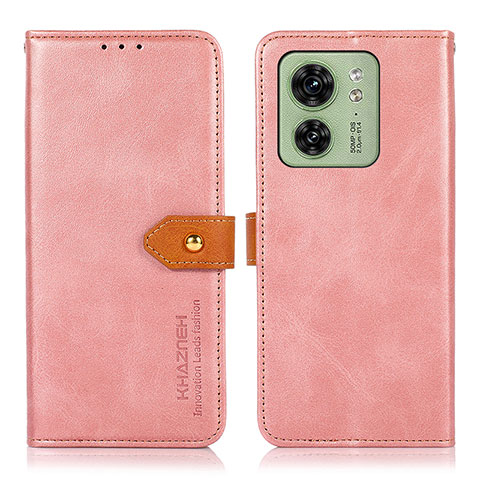 Handytasche Stand Schutzhülle Flip Leder Hülle N07P für Motorola Moto Edge (2023) 5G Rosa