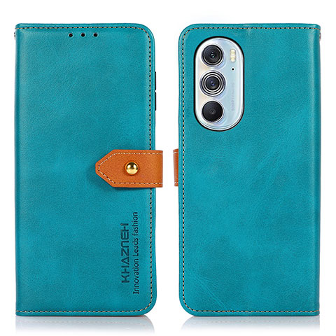 Handytasche Stand Schutzhülle Flip Leder Hülle N07P für Motorola Moto Edge Plus (2022) 5G Cyan