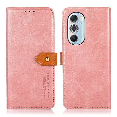 Handytasche Stand Schutzhülle Flip Leder Hülle N07P für Motorola Moto Edge Plus (2022) 5G Rosa