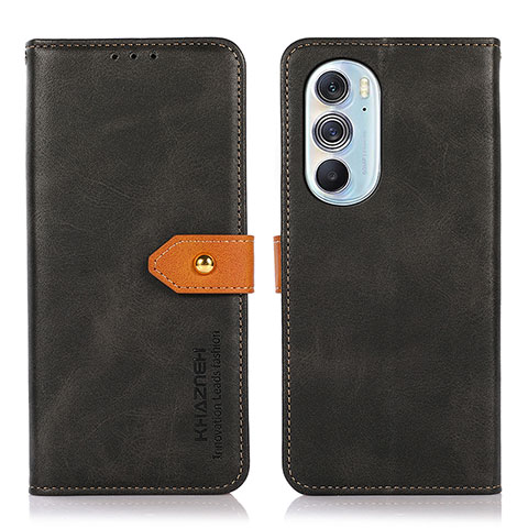 Handytasche Stand Schutzhülle Flip Leder Hülle N07P für Motorola Moto Edge Plus (2022) 5G Schwarz