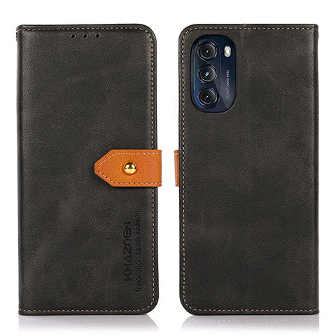 Handytasche Stand Schutzhülle Flip Leder Hülle N07P für Motorola Moto G 5G (2022) Schwarz