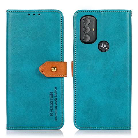 Handytasche Stand Schutzhülle Flip Leder Hülle N07P für Motorola Moto G Play (2023) Cyan