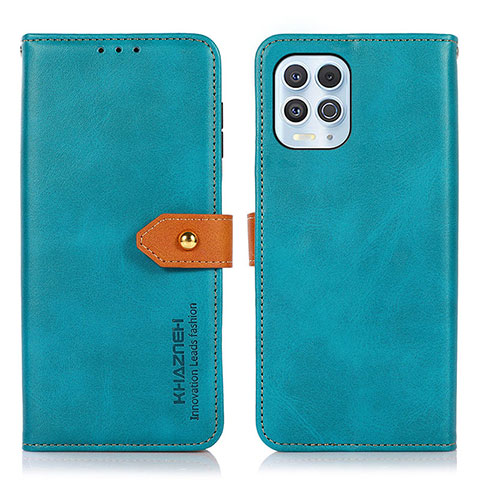 Handytasche Stand Schutzhülle Flip Leder Hülle N07P für Motorola Moto G100 5G Cyan