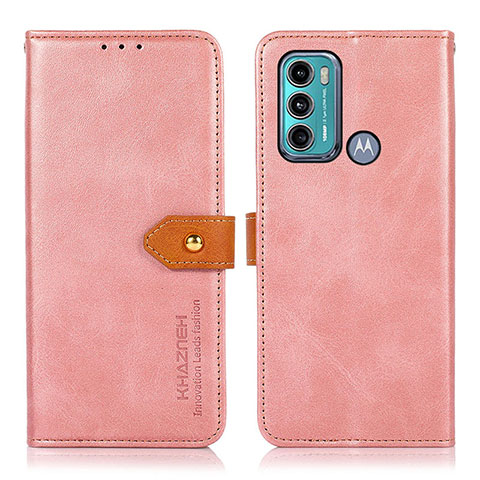 Handytasche Stand Schutzhülle Flip Leder Hülle N07P für Motorola Moto G40 Fusion Rosa