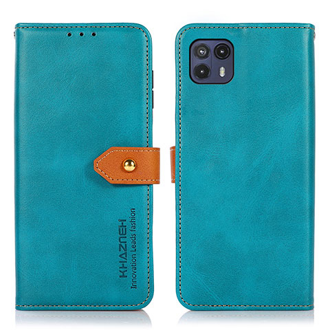 Handytasche Stand Schutzhülle Flip Leder Hülle N07P für Motorola Moto G50 5G Cyan