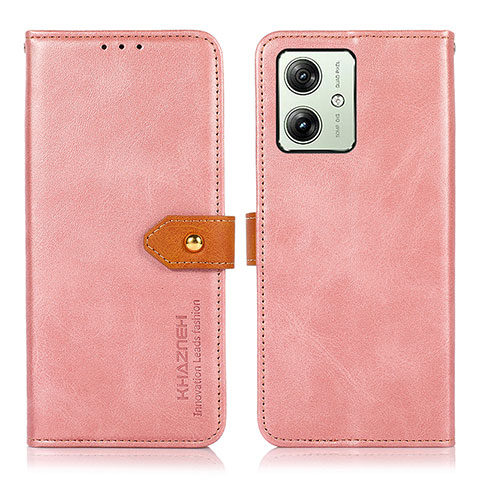 Handytasche Stand Schutzhülle Flip Leder Hülle N07P für Motorola Moto G54 5G Rosa