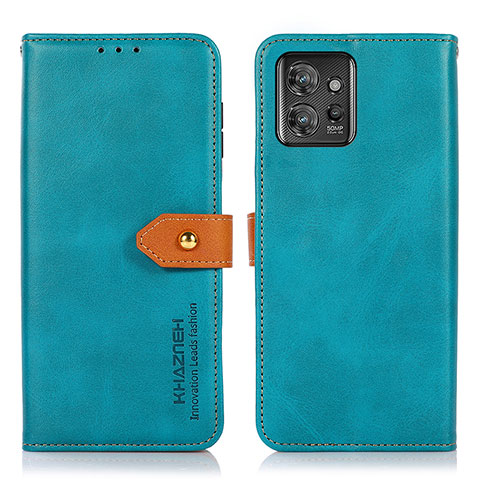 Handytasche Stand Schutzhülle Flip Leder Hülle N07P für Motorola ThinkPhone 5G Cyan