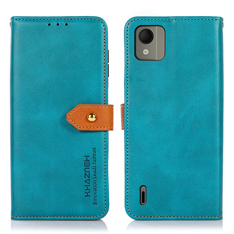 Handytasche Stand Schutzhülle Flip Leder Hülle N07P für Nokia C110 Cyan