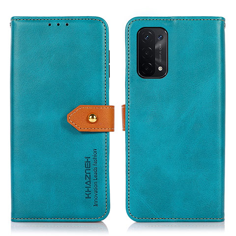 Handytasche Stand Schutzhülle Flip Leder Hülle N07P für Oppo A74 5G Cyan