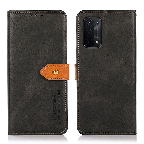 Handytasche Stand Schutzhülle Flip Leder Hülle N07P für Oppo A74 5G Schwarz