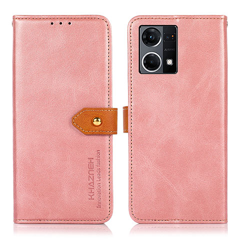 Handytasche Stand Schutzhülle Flip Leder Hülle N07P für Oppo F21s Pro 4G Rosa