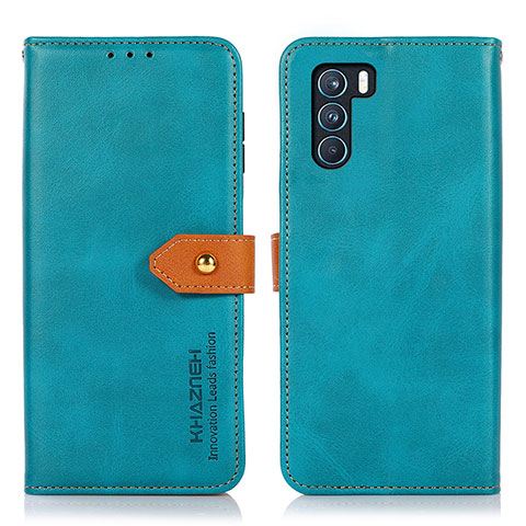 Handytasche Stand Schutzhülle Flip Leder Hülle N07P für Oppo K9 Pro 5G Cyan