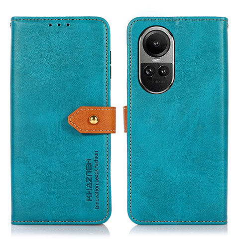 Handytasche Stand Schutzhülle Flip Leder Hülle N07P für Oppo Reno10 5G Cyan