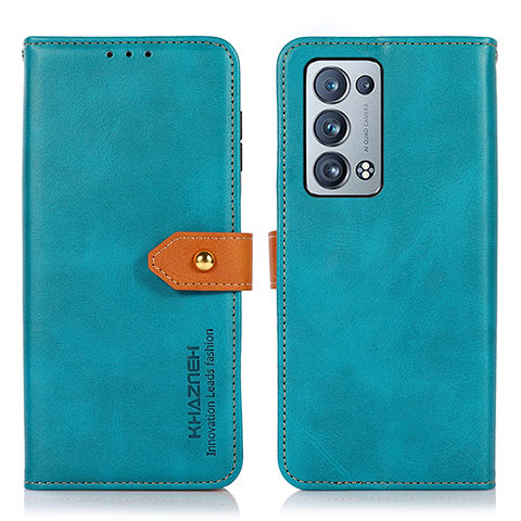 Handytasche Stand Schutzhülle Flip Leder Hülle N07P für Oppo Reno6 Pro 5G Cyan