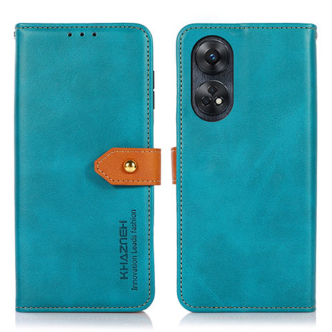 Handytasche Stand Schutzhülle Flip Leder Hülle N07P für Oppo Reno8 T 4G Cyan