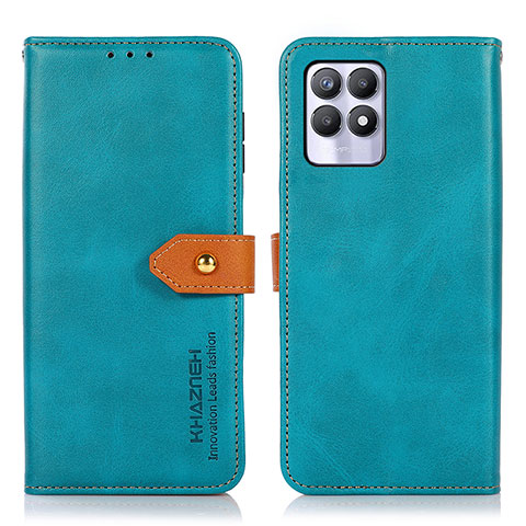 Handytasche Stand Schutzhülle Flip Leder Hülle N07P für Realme 8i Cyan