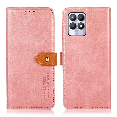 Handytasche Stand Schutzhülle Flip Leder Hülle N07P für Realme 8i Rosa