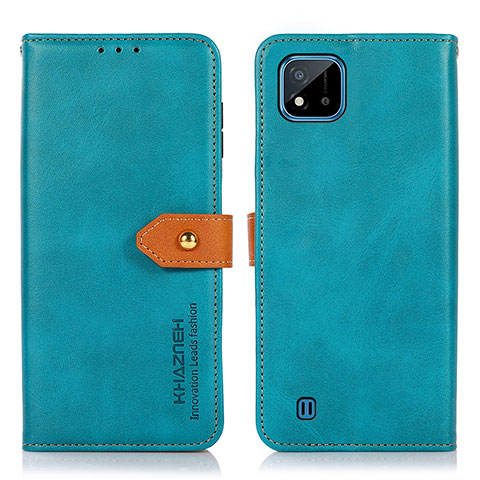 Handytasche Stand Schutzhülle Flip Leder Hülle N07P für Realme C20 Cyan