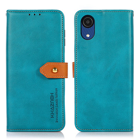 Handytasche Stand Schutzhülle Flip Leder Hülle N07P für Samsung Galaxy A03 Core Cyan