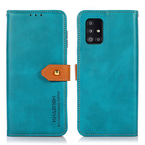 Handytasche Stand Schutzhülle Flip Leder Hülle N07P für Samsung Galaxy A51 4G Cyan